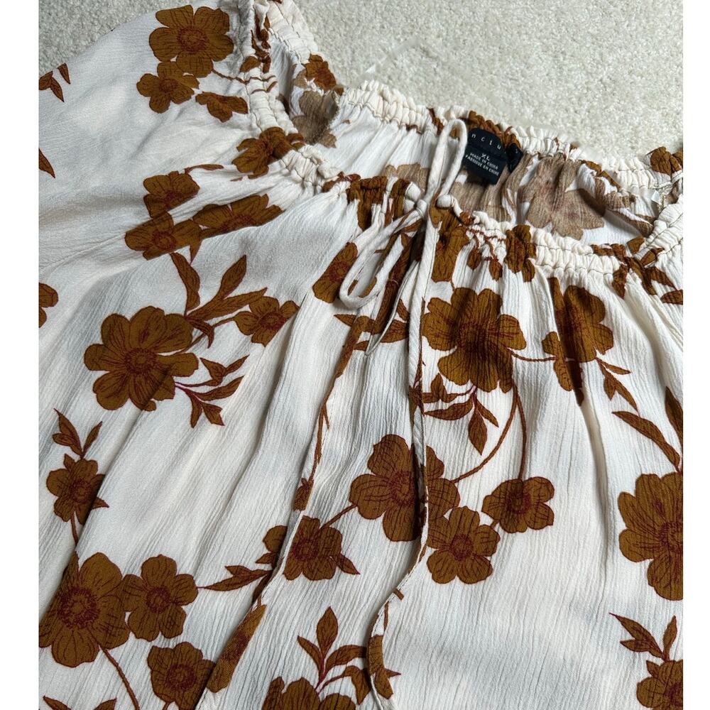 Sanctuary: Cream Off the Shoulder Rust Floral Blouse - Picture 4 of 7